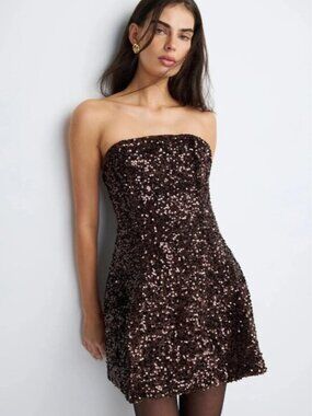Bardot Helene Sequin Mini Dress NWT | Strapless | Size 2 | Revolve